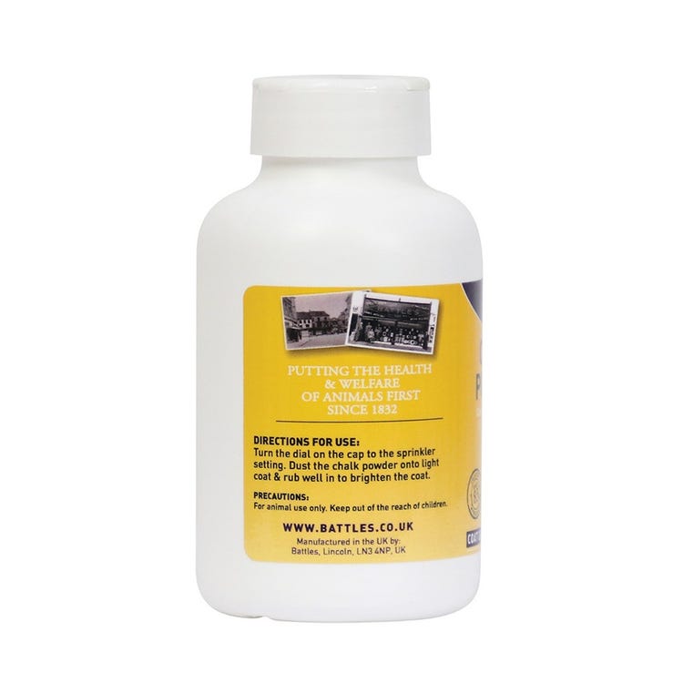 Chalk powder for dog grooming – Essential for coat texture and whitening.