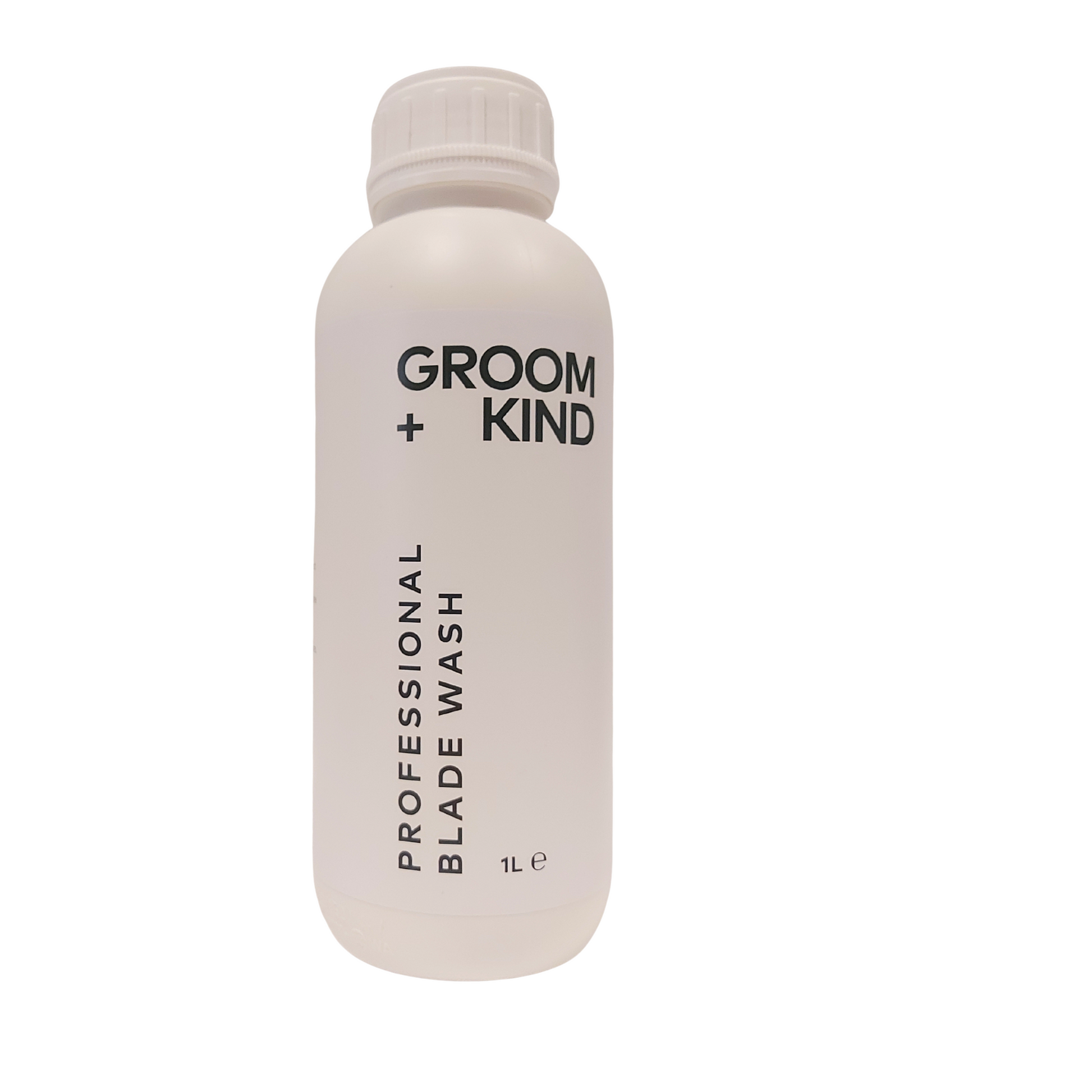 Bottle of Groom Kind Professional Blade Wash on a white background