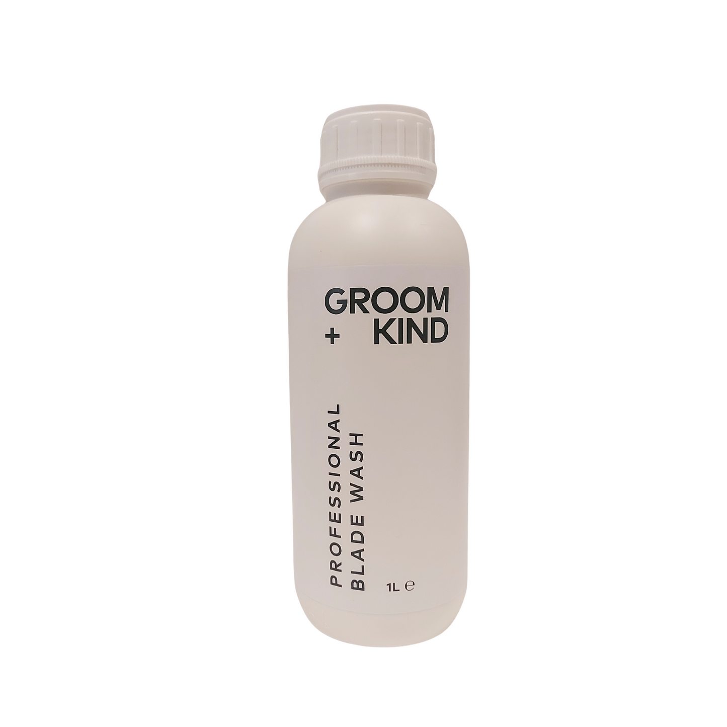 Bottle of Groom Kind Professional Blade Wash on a white background