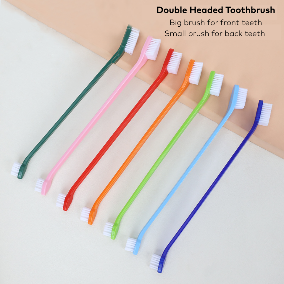 Dual-ended pet toothbrushes, ideal for pet dental care. Suitable for Dogs and Cats