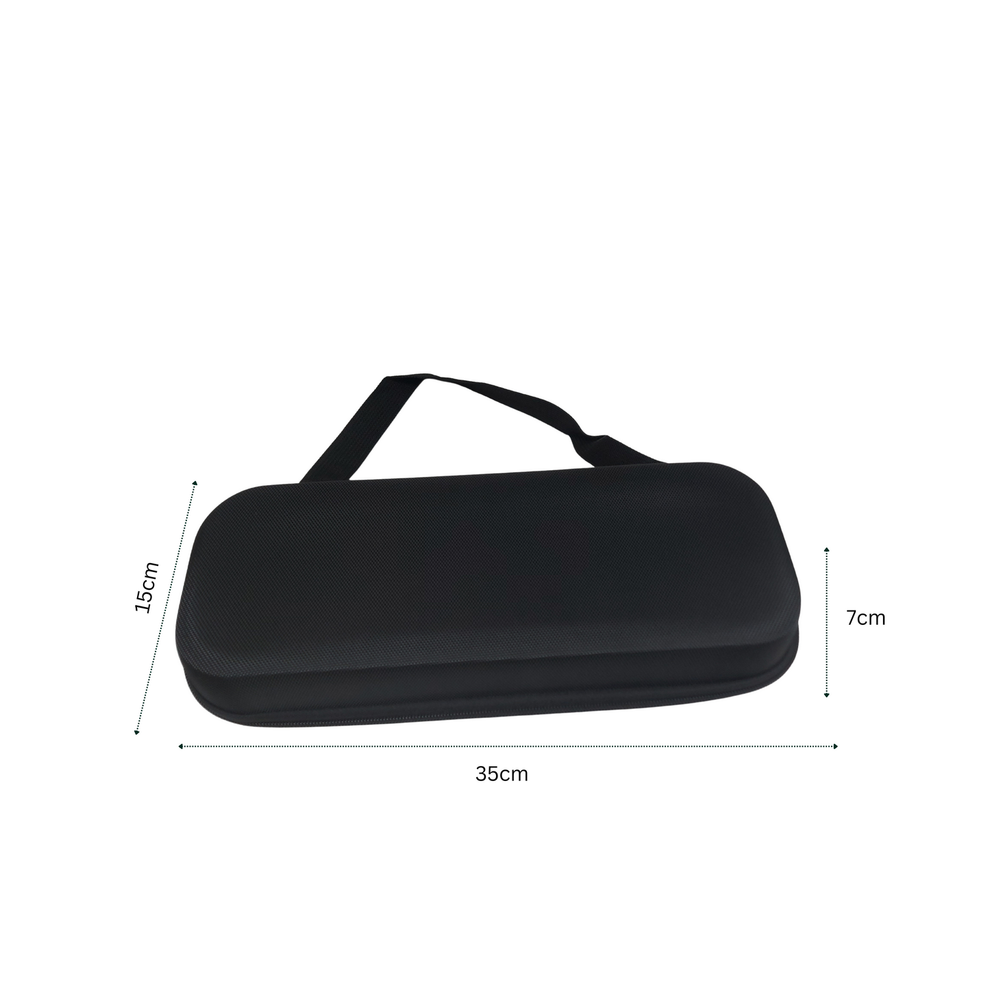 Hard-shell blade storage case with zip closure, designed to hold up to 12 detachable clipper blades.