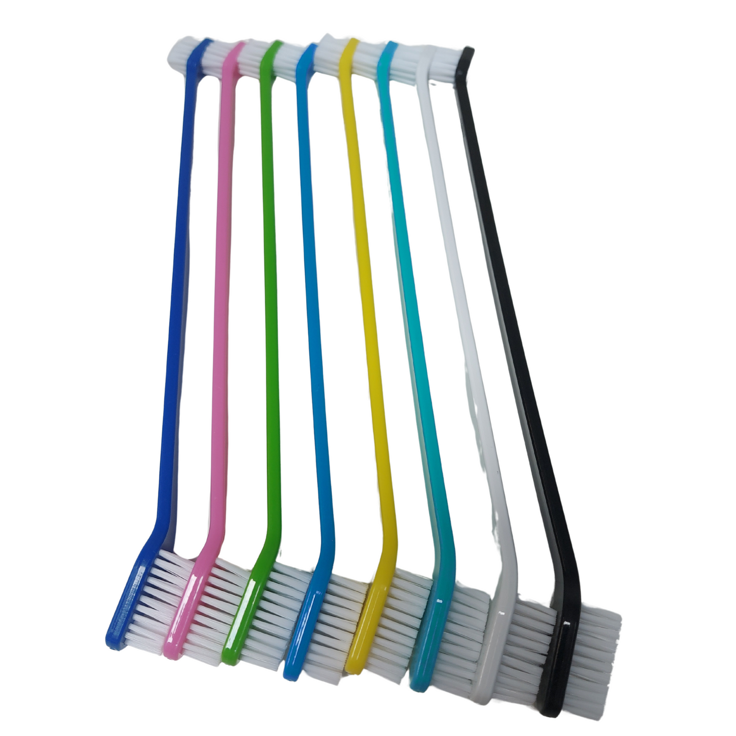 Dual-ended pet toothbrushes, ideal for pet dental care.