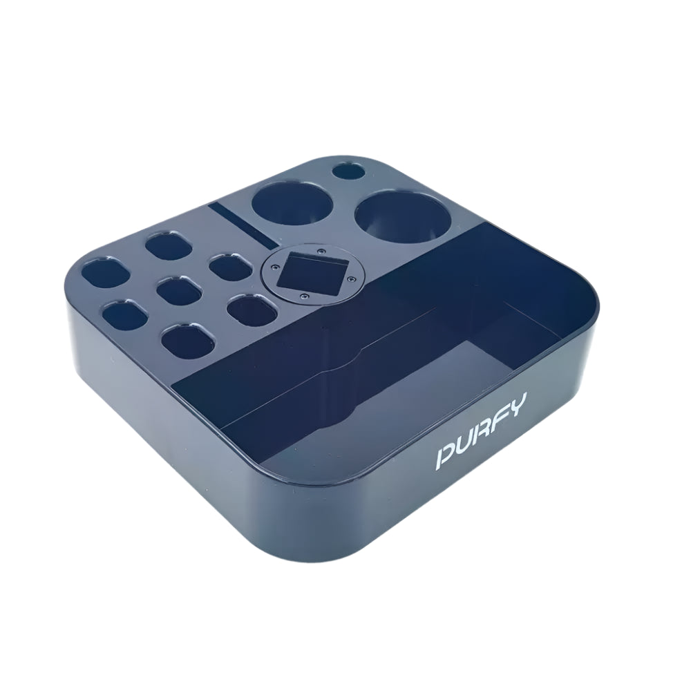 Deluxe grooming tool caddy to hold clippers, scissors, and combs.