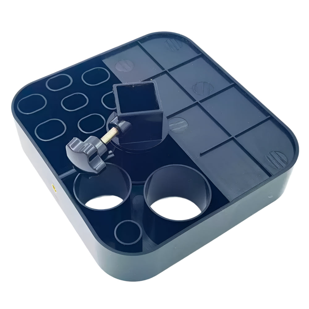 Deluxe grooming tool caddy to keep clippers, scissors, and combs tidy.