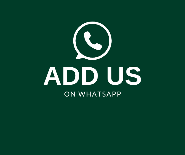 Call to action for adding on WhatsApp with a phone icon and text on a green background