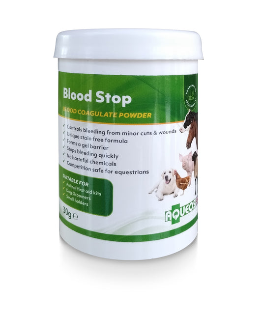 Blood stop powder for dogs – Aqueos Blood Coagulate Powder is a fast-acting formula for minor cuts and nails.