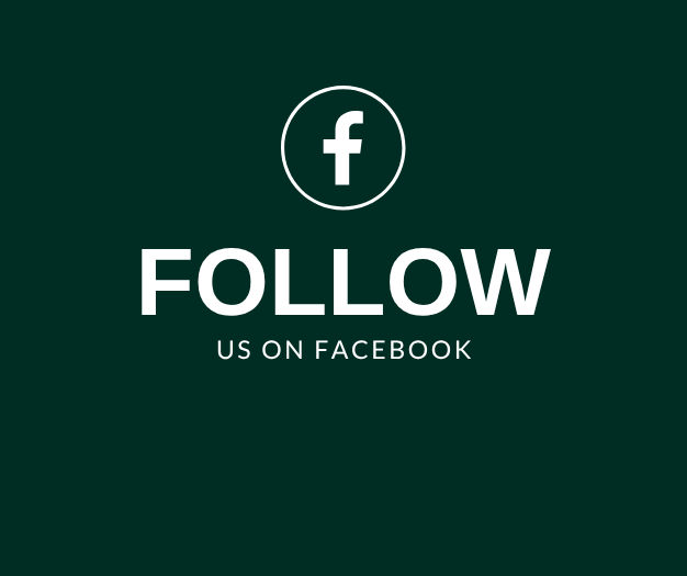 Call to action with Facebook logo and text on a green background