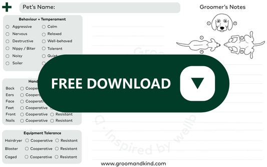 Grooming Client Record Card - Free Printable and Editable template