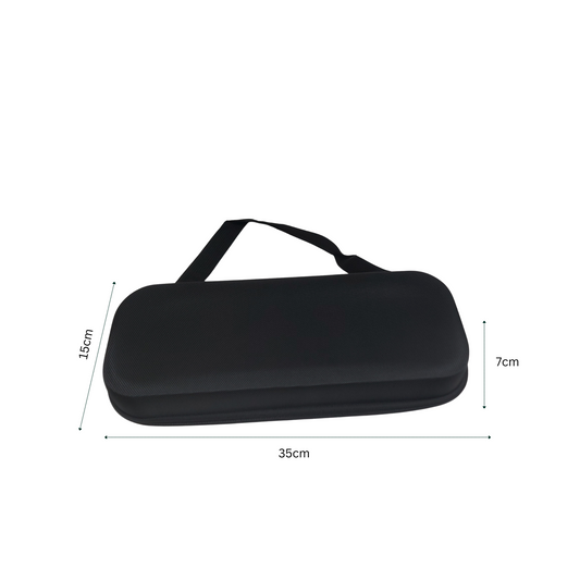 Hard-shell blade storage case with zip closure, designed to hold up to 12 detachable clipper blades.