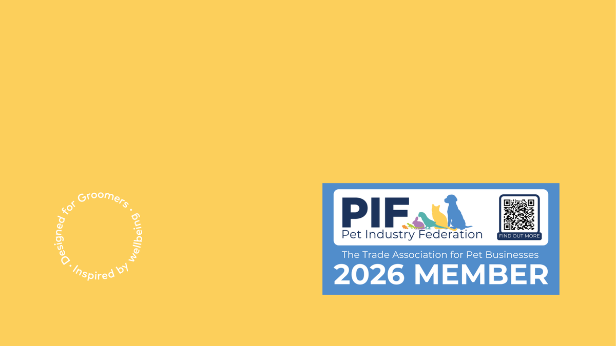 PIF Pet Industry Federation logo on a yellow background with text indicating membership status.