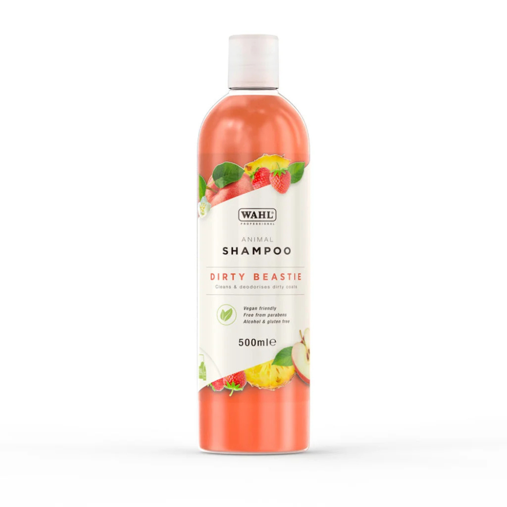 Wahl Dirty Beastie shampoo Bottle 500ml – tough cleaning for dogs with dirty, muddy coats.
